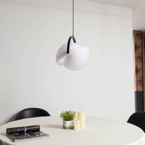 Lucande Pendelleuchte Helva (Skandinavisch) in Weiß (1 flammig, E27) - Design-Hängeleuchte Esstischlampe Hängelampe Hängeleuchte Wohnzimmerleuchte