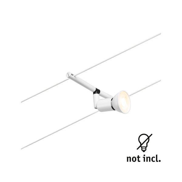 CorDuo Seilsystem Salt Einzelspot GU5,3 max. 10W 12V Weiß matt, Chrom