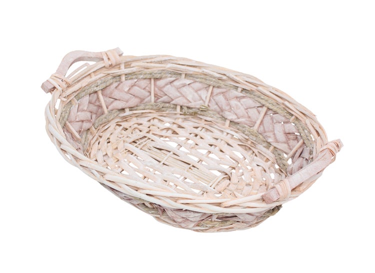 FRANK FLECHTWAREN | Schale Gekalkt, oval, WEIDE, HOLZ, 34 x 28 x 9 cm