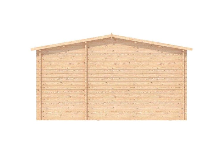 Alpholz Holzgarage-44 5x5 Garage aus Holz in natur, Unterstellplatz mit 44 mm Wandstärke inklusive Geräteraum Fertiggarage imprägniert 5,2x5,2m