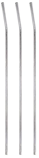 Set mit drei gebogenen Trinkhalmen aus Edelstahl für wiederholte Nutzung