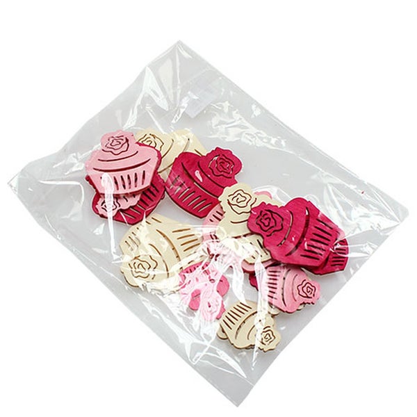 Verpackung mit Cupcake-Knöpfen aus Holz