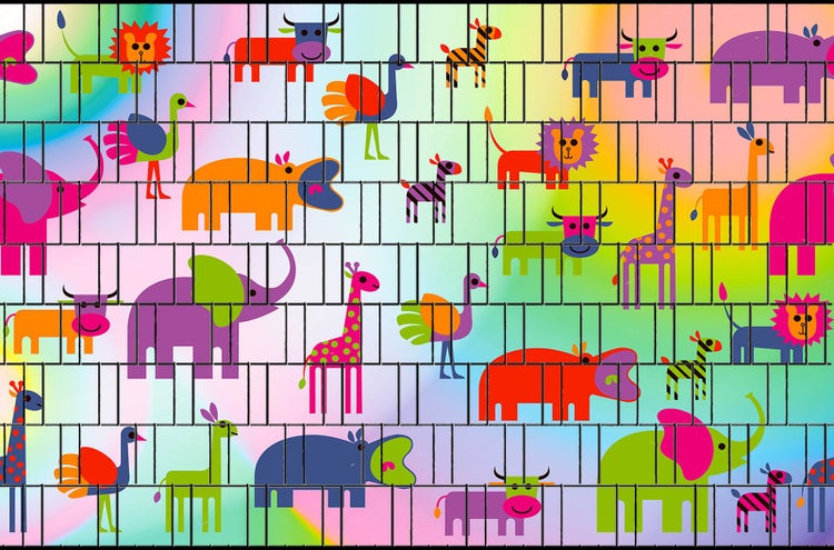 Sichtschutzzaun mit Tiermotiven