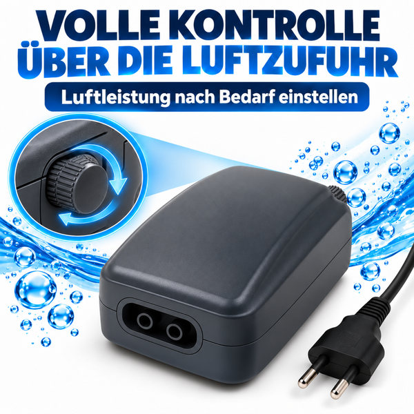 Elektrische Aquarium Luftpumpe mit einstellbarer Luftzufuhr zur Regulierung der Luftleistung