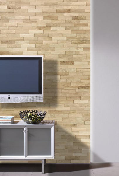 wodewa Wandverkleidung Holz 3D Optik Eiche Natur, natur 1m² Wandpaneele Moderne Wanddekoration Holzverkleidung Holzwand Wohnzimmer Küche Schlafzimmer