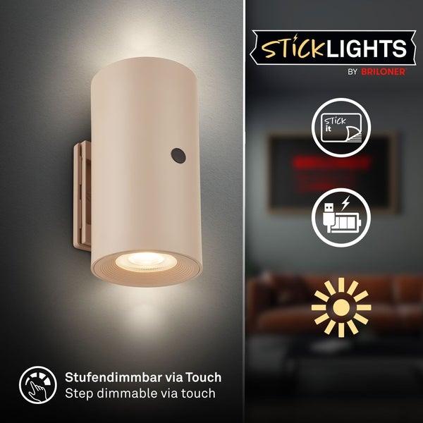 Sticklights by Briloner Wandleuchte mit Dimmfunktion durch Berührung