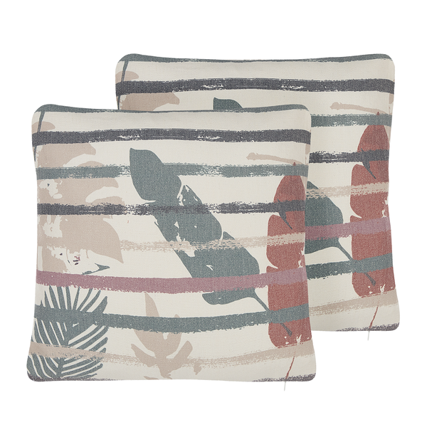 Dekokissen 2er Set BIDENS 45 x 45 cm Bunt Streifenmuster