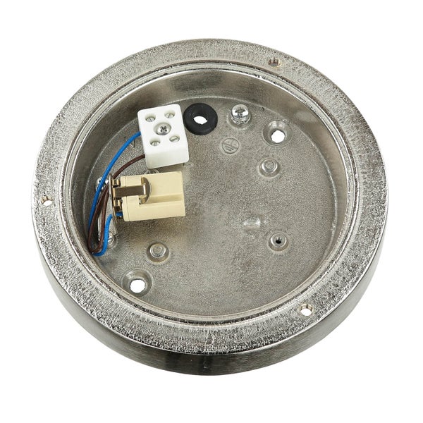 Runde Deckenleuchte Montageplatte mit elektrischen Anschlüssen.