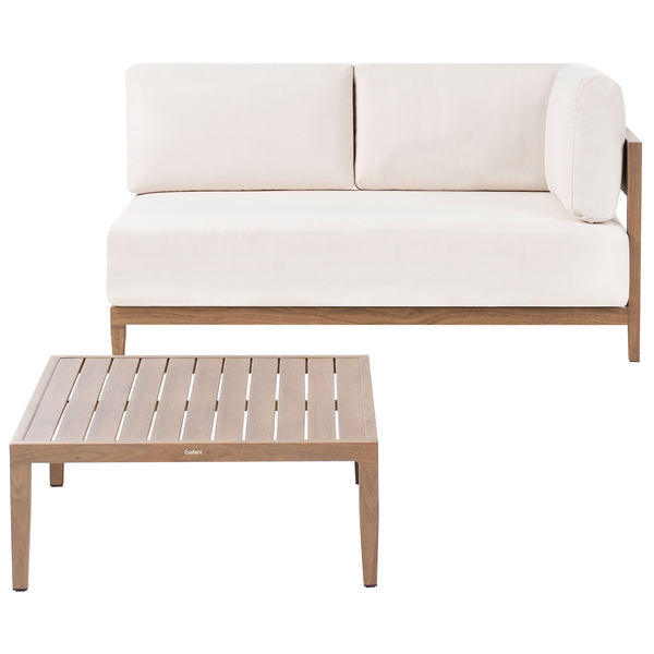 Gartenset mit Sofa und quadratischem Tisch