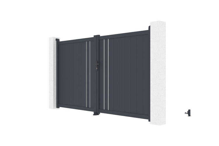 Flügeltor 3m GIONA H.180 graues Aluminium
