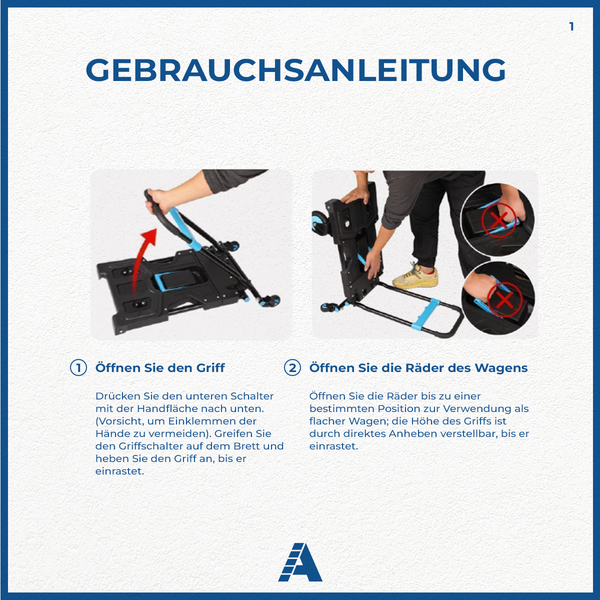 ALDORR 2-in-1 faltbarer Trolley und Transporttrolley