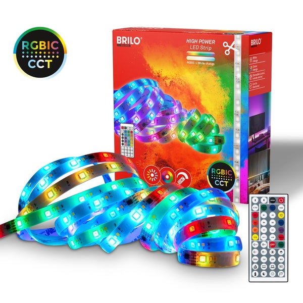 LED Stripe 5m RGBIC Leiste Lichtband Dimmbar Fernbedienung Selbstklebend