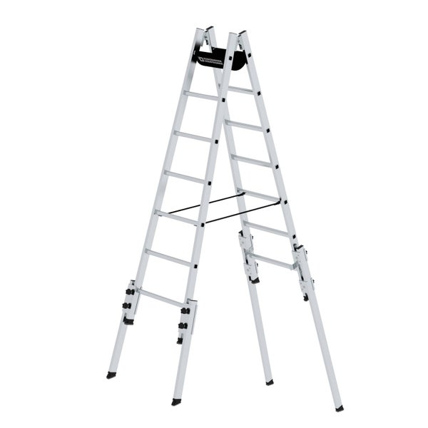 PROREGAL Sprossen-Stehleiter Treppengängig 2 x 7 Sprossen