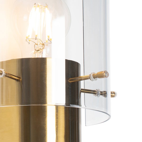 Vintage Wandleuchte Messing mit Rauchglas - Vidra