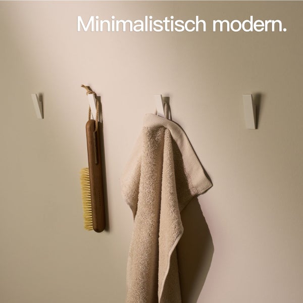 Designfabrik Hamburg Klebehaken ohne Bohren  |  4 Selbstklebende Haken | Wandhaken Weiß