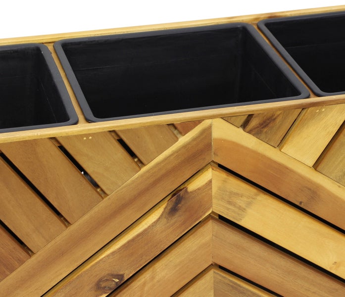 FRANK FLECHTWAREN|Pflanzkasten Recycling Wood, 82 x 29 x 29 cm, Einsatz 26 x 26 x 24 cm, HOLZ, KUNSTSTOFF