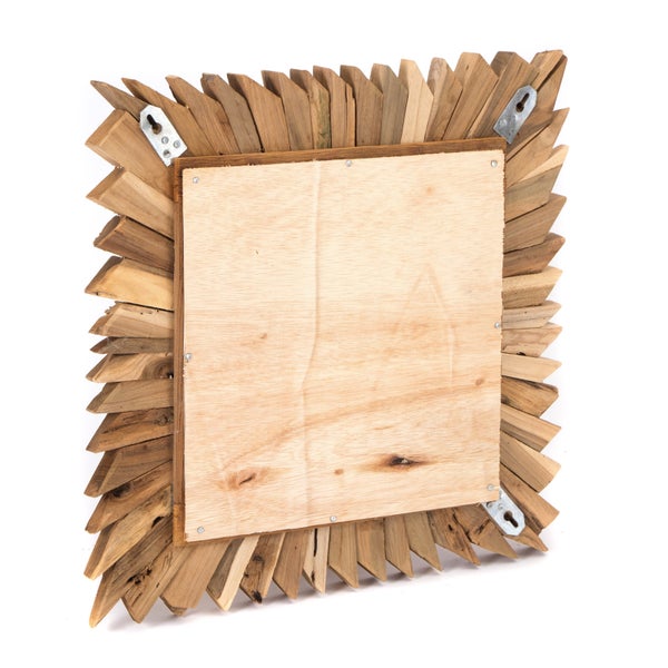 Wandspiegel  Spikes  50x50 cm Massivholz naturfarben