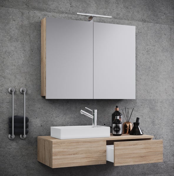 3-tlg Gäste WC Waschplatz Waschtisch Gudas Schrank