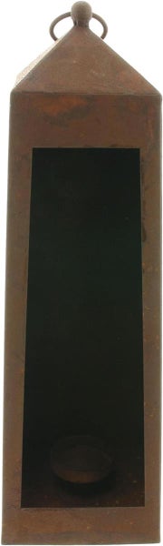 Dekoleidenschaft Kerzenhalter Rostlaterne aus Metall, 40 cm hoch, Gartenlaterne mit Echtrost Finish, Windlicht, Laterne