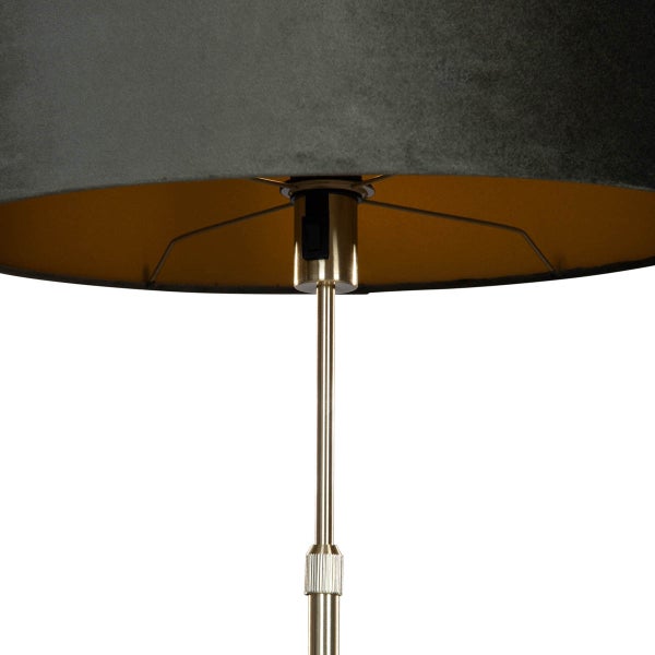 Stehleuchte Gold mit ovalem Samtschirm Grün 50cm - Parte