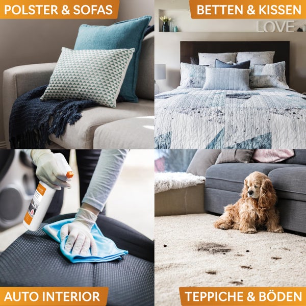 Nordicare Polsterreiniger [500ml] Spray für Sofa, Auto & Textil I Textilreiniger extrem ergiebig I Teppichreiniger, Fleckenentferner, Polster Reiniger
