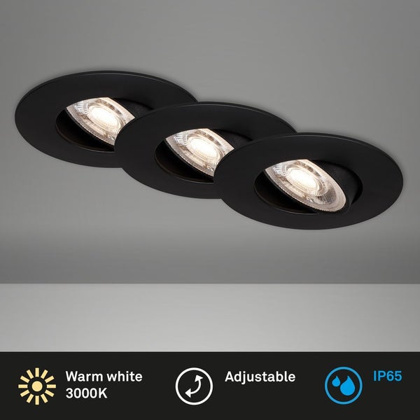 LED Einbauleuchte 4,4 cm IP65 3x 4,9W 480lm schwarz Briloner