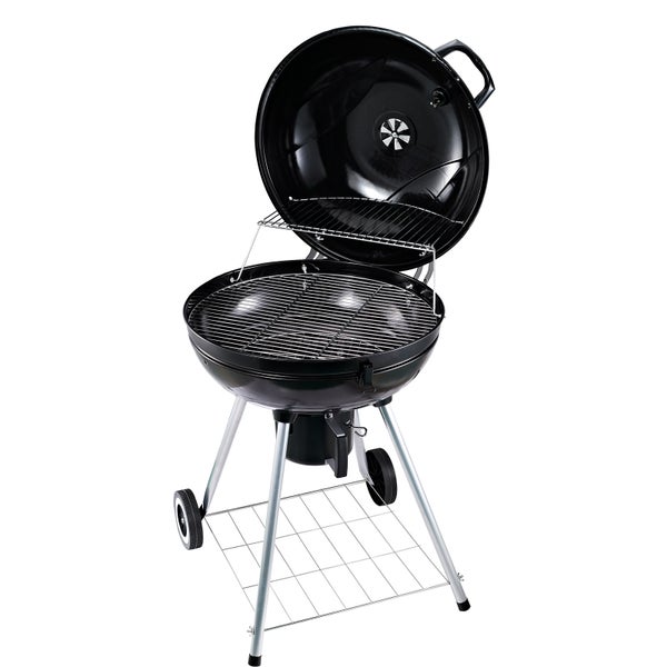 Outsunny Holzkohlegrill, Grillwagen, 110L x 50B x 100H cm, Metall, Schwarz