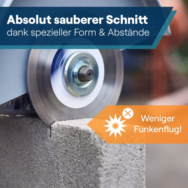 WERKSTEIN Extrem langlebige Diamantscheibe 125mm x 22,23mm x 10mm I Universal Diamanttrennscheibe 125 mm zum Schneiden von Stein, Beton, Ziegel uvm. I Trennscheibe 125 Stein für Winkelschleifer