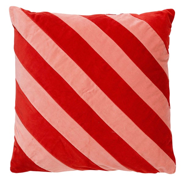 Pebbe Dekokissen - Gestreift 45x45 cm, Rot