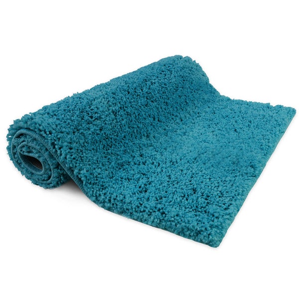 FLOORDIREKT Badematte Sky Soft - Reckteckig - Rutschhemmende Rückseite - Türkis - 50 x 80 cm