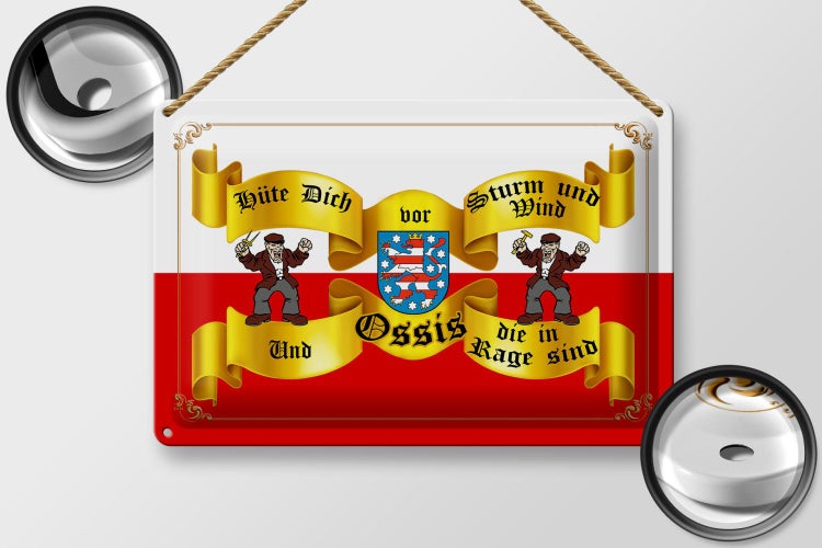 Blechschild Spruch 30x20cm hüte dich vor Sturm Wind Ossis Berlin