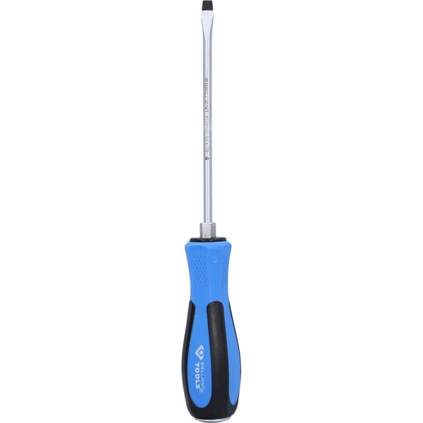 Schlitzschraubendreher mit blau-schwarzem Griff