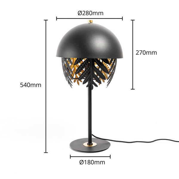 Lucande Tischlampe Aparas (Design, Modern) in Schwarz aus Metall (1 flammig E27) - Designer Tischleuchte Schreibtischlampe Nachttischlampe Wohnzimmerleuchte