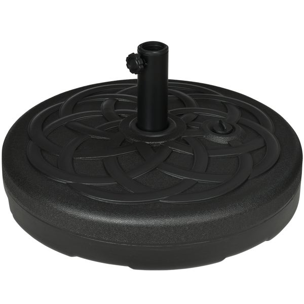 Outsunny Sonnenschirmständer bis 35 kg befüllbar Schirmständer, Rund Schirmhalter, Schirmgewicht, Ständer für Sonnenschirm Ø38/48 mm, für Balkon, Terasse, Garten, Schwarz