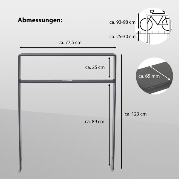 Abmessungen eines Fahrradständers