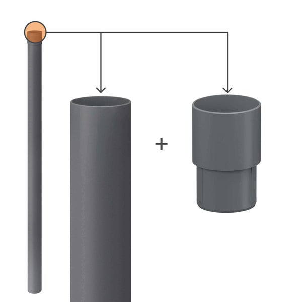 Hochtemperatur-Abflussrohr mit einer passenden Steckmuffe für die Abwasserinstallation.