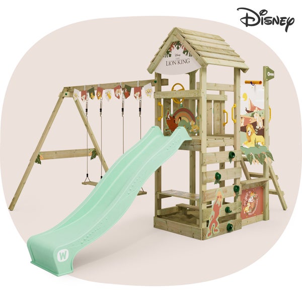 WICKEY Spielturm Disney Der König der Löwen Adventure mit Rutsche und Doppelschaukel