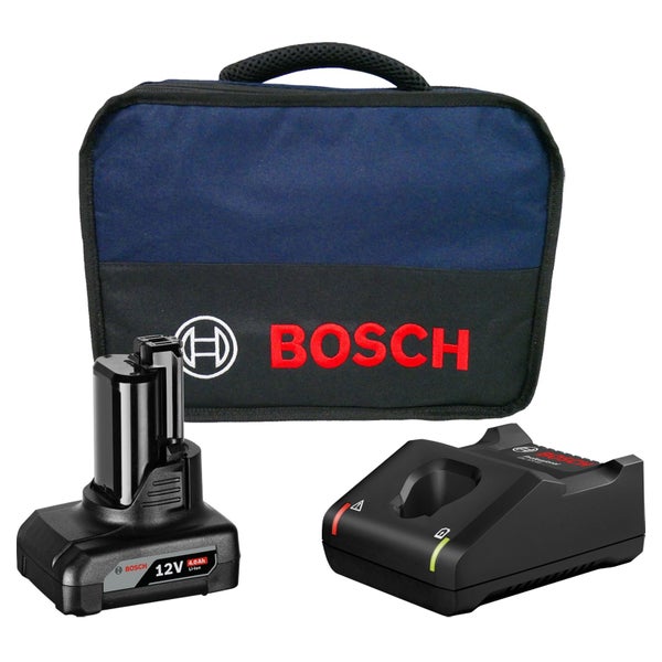 Bosch Starter-Set 12 V / 1x 4,0 Ah Akku + Ladegerät GAL 12V-40 im Softbag