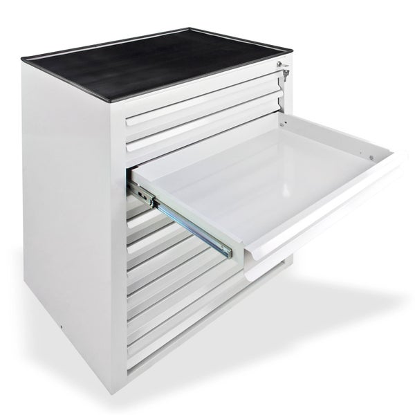PROREGAL Schubladenschrank Kobra mit 10 Schubladen Gummiauflage HxBxT 90 x 71 x 55 cm Lichtgrau