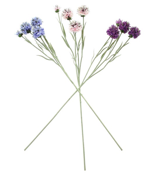 FRANK FLECHTWAREN | Kunstblume Kugeldistel, 3er Set, L: 59 cm, KUNSTSTOFF