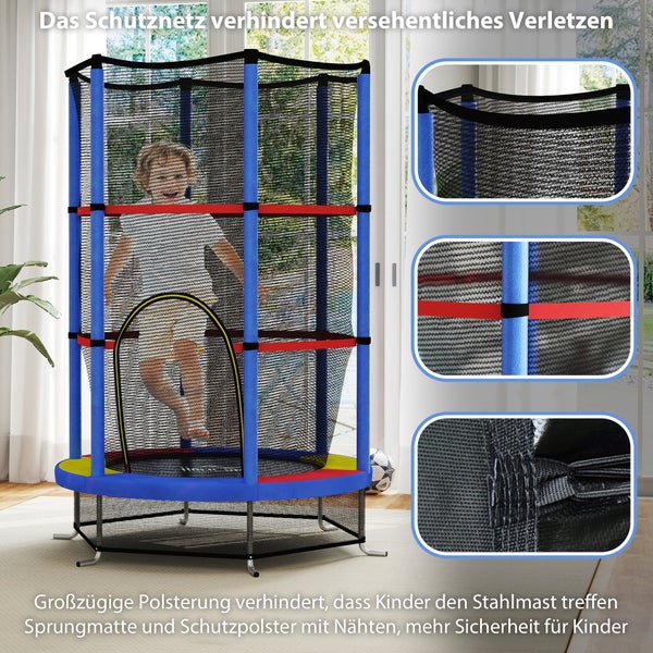 Trampolin mit Sicherheitsnetz für Kinder