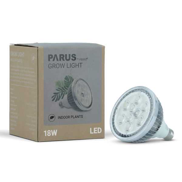 Parus by Venso Growlight Indoor plants LED E27 Pflanzenlampe, Vollspektrum, 18W Pflanzen Lampe, Venso Ecosolutions , verbesserte Photosynthese, höhere Chlorophyllbildung, Venso Pflanzenlampe Weiß