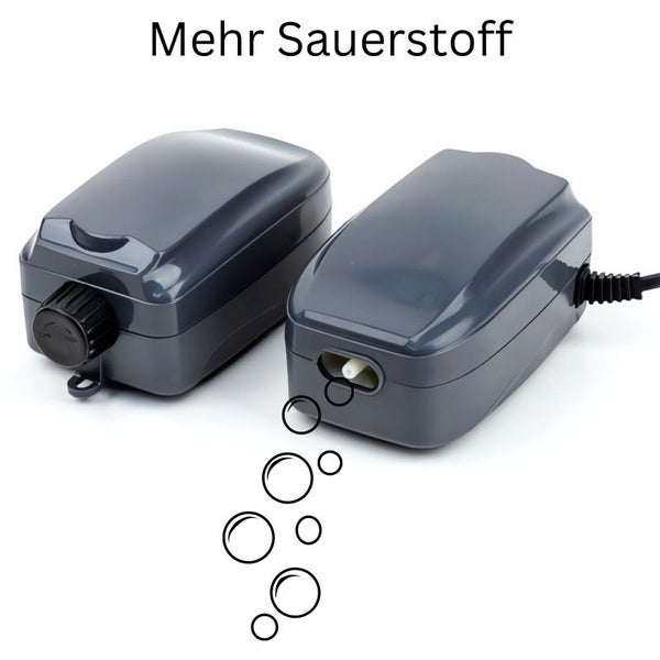 Grow Luftpumpe 2,8W für Pflanzen – 180l/h, Einstellbarer Luftstrom, Sprudelstein & Schlauch für Optimales Pflanzenwachstum & Verbesserte Wurzelentwicklung