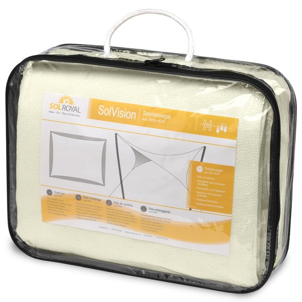 SolVision HS9 Sonnensegel500x600cm rechteckig Creme HDPE