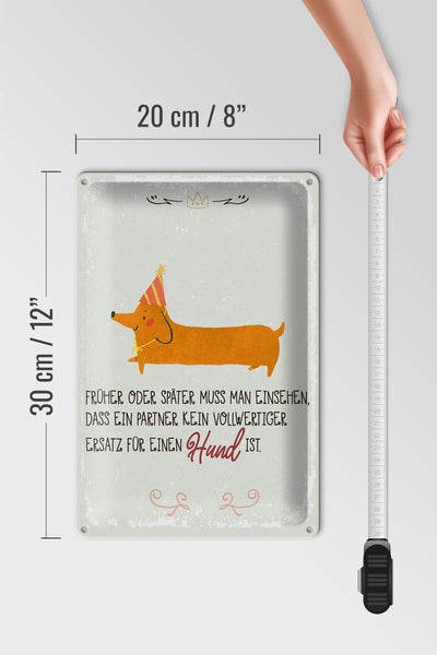 Blechschild Spruch kein Ersatz für einen Hund 20x30cm