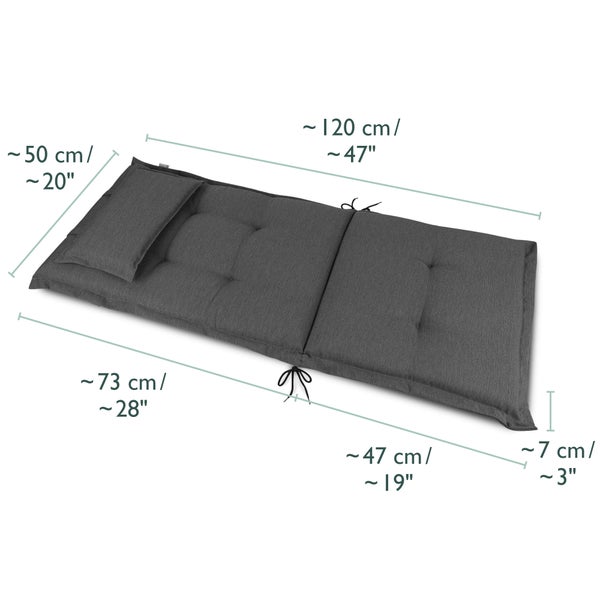 Beautissu HighLux HL Hochlehner 120x52x7cm Anthrazit (4tlg)