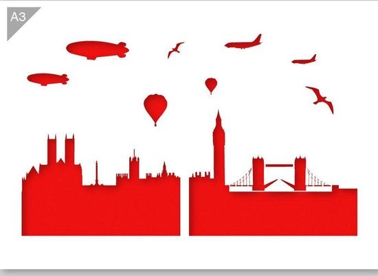 London Skyline Vorlage - Kunststoff A3 Schablone