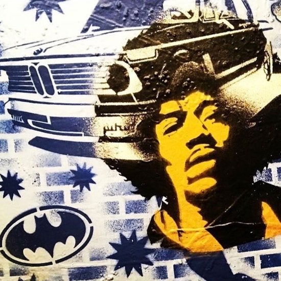 Jimi Hendrix Schablone - 2 Schichten Kunststoff A3 Schablone