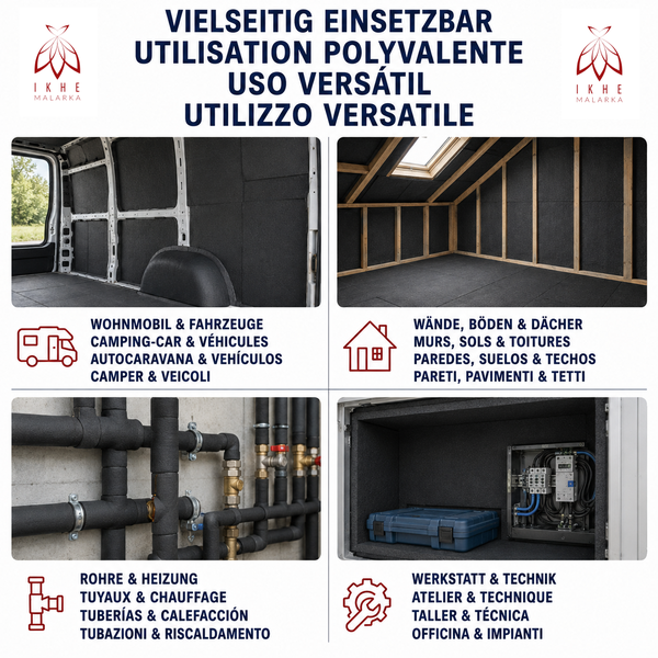 Vielseitig einsetzbare Isolierplatten zur Dämmung von Fahrzeugen, Innenräumen, Rohrleitungen und technischen Anlagen.