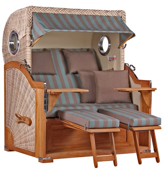 Strandkorb Westerland Teak Bullauge PE shell Dessin 520 HORNBACH